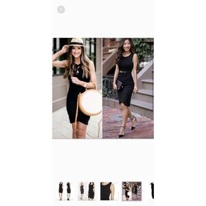 Leith  Black Knit Ruched Body-Con Tank Dress Size Medium